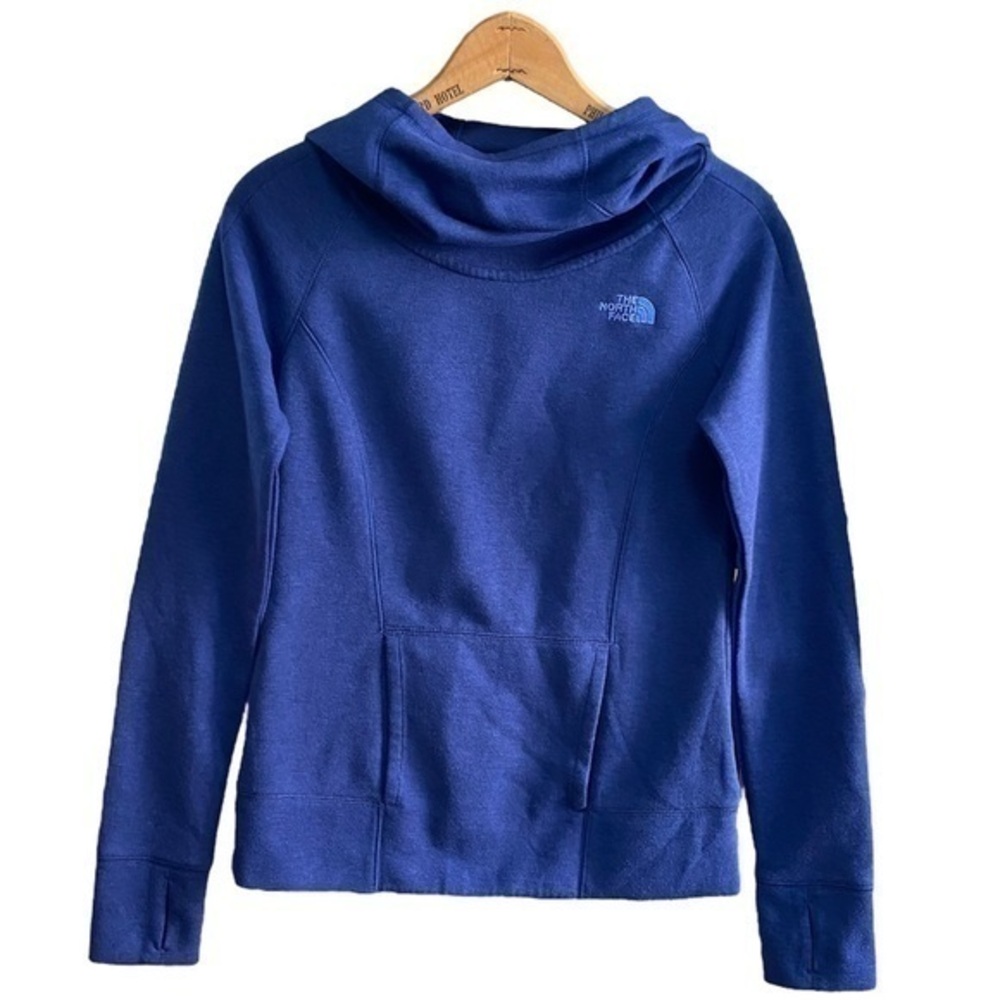 The North Face Blue Cowl Neck Hoodie Sweatshirt XS
